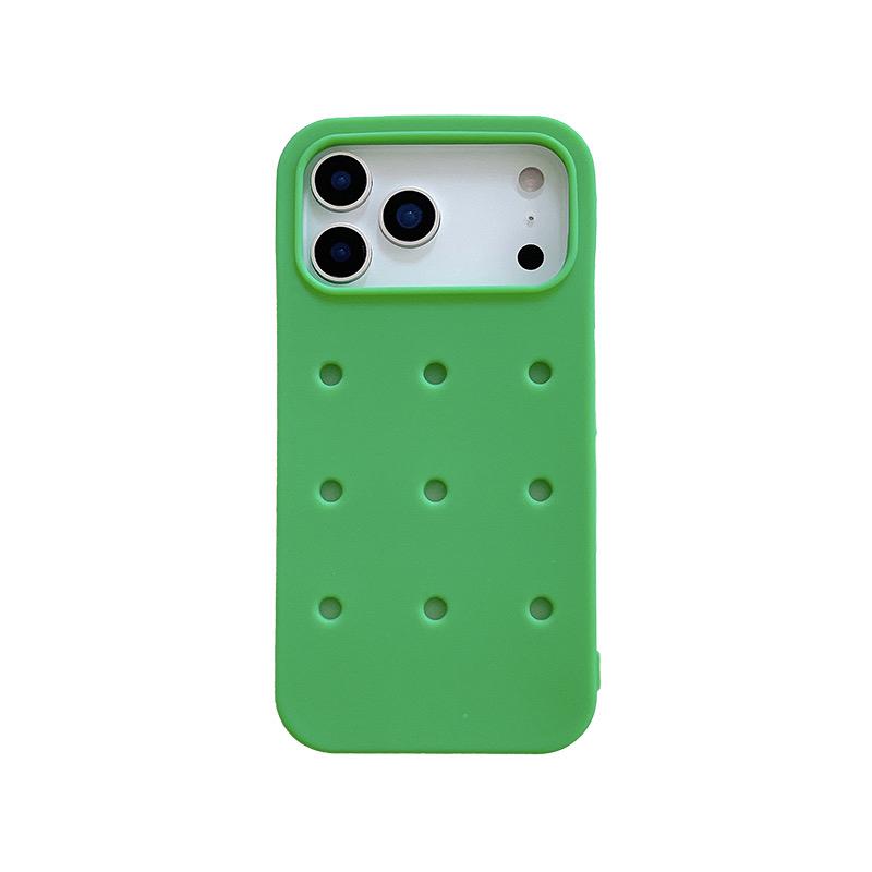 Hollow Dot Holes Soft Phone Case for iPhone Air 13 14 15 16 17 Pro Max Heat Dissipation DIY Mobile Cover with Shoe Decorations