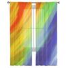 Gradient Watercolor Oil Painting Window Tulle Curtains for Living Room Bedroom Hotel Luxury Decoration Sheer
