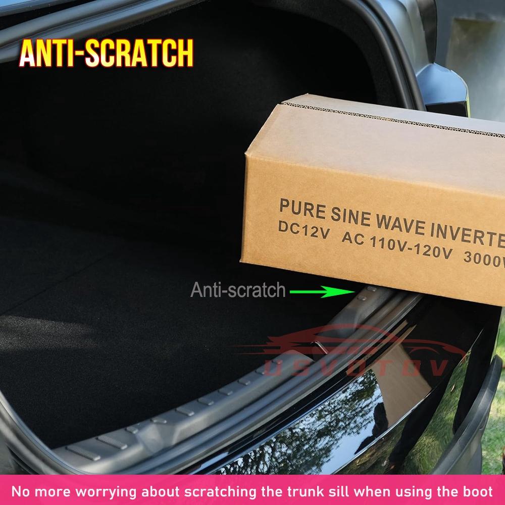 For Tesla Model 3 Highland 2025 2025 Trunk Sill Guard Protector Cargo Threshold Mat Anti-scratch Strip Organizer Car Accessories