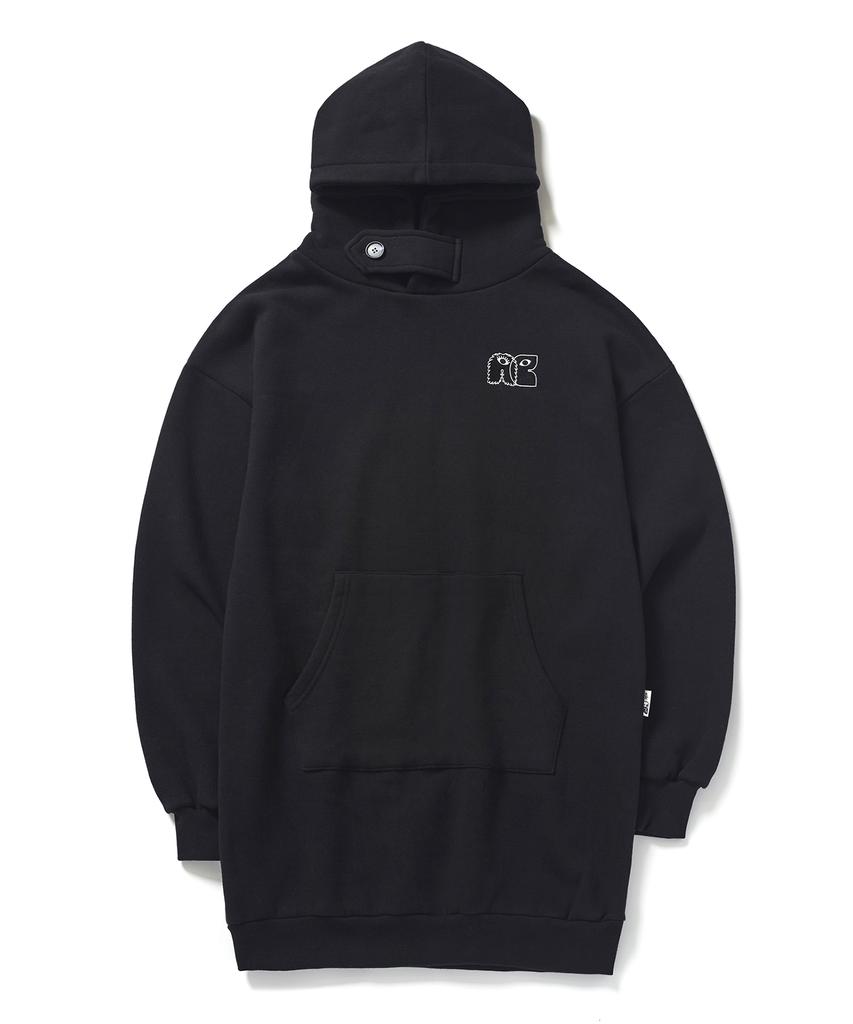 Between A And B Soft Warm Hooded Dress [Black]