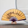 Xunjinji Fan Men's Craft Double-sided Silk Surface Folding Fan Bamboo Handle Bamboo Products Chinese Characteristic Gift Zengguang Xianwen