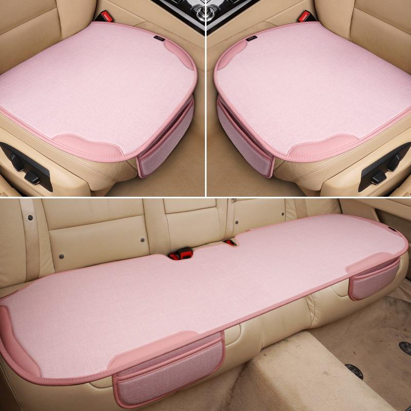 1 STÜCK Auto Atmungsaktiver Leinen Sitzbezug Vier Jahreszeiten Universal Vordersitze Schutz Kissen Auto Innenraum Stuhl Schutzbezüge Set