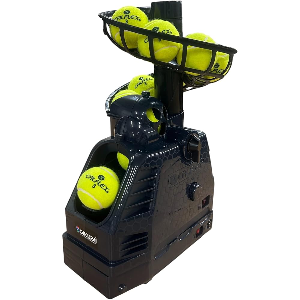 Sakurai Calflex Soft and Hard Tennis Ball Machine Adjustable Toss Angle and Height Dark Blue