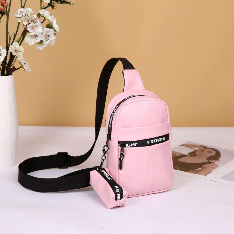 Fashion breast bag, shoulder messenger bag, sports bag with pendant, change bag, letter bag, a simple bag.