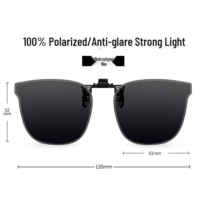 Occhiali da Sole Polarizzati Clip-On Ribaltabili da Uomo - Protezione UV per la Guida Giorno/Notte