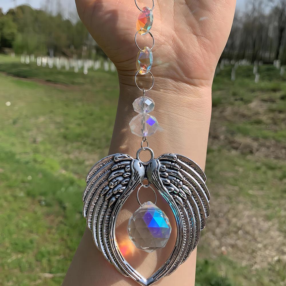 Angel Wings Crystal Ball Sun Catcher Pendant