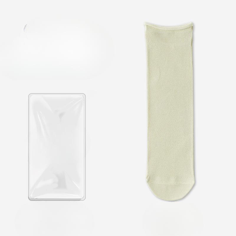 Spring Thin Mid-calf Socks for Women, Mesh Macaron Antibacterial Postpartum Socks, Rolled-up Socks, Pile Socks, Cotton Socks