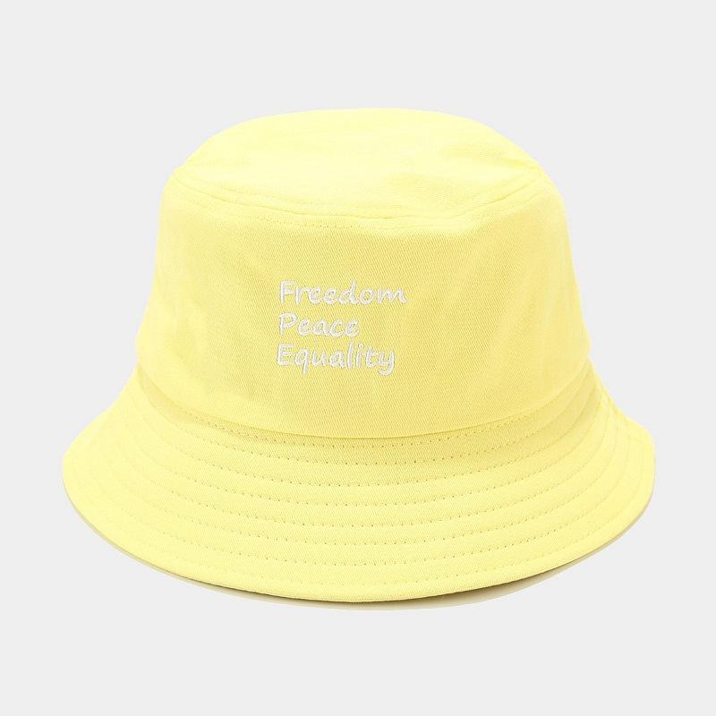 Fisherman Hat for Women with Three Rows of Letter Embroidertrendy Popular Street Basin Hat Outdoor Travel Sun Hat Trendy