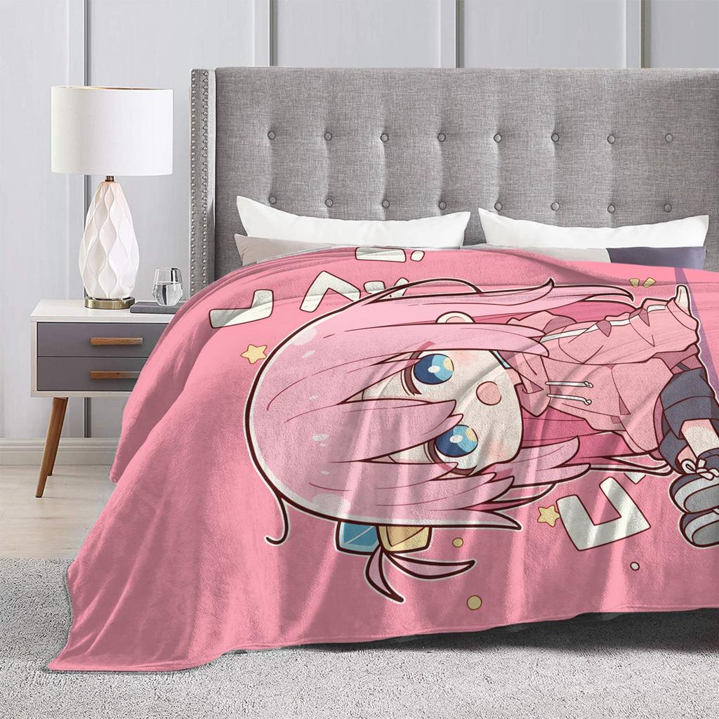 Bocchi the Rock Plush Blankets Girls Boys Flannel Throw Blanket For Couch Chair Sofa Soft Custom Quality Bedspread Gift Idea