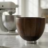 Lidded Wooden Bowl Stainless Steel Base Mixing Smooth Inner Surface Kitchenware