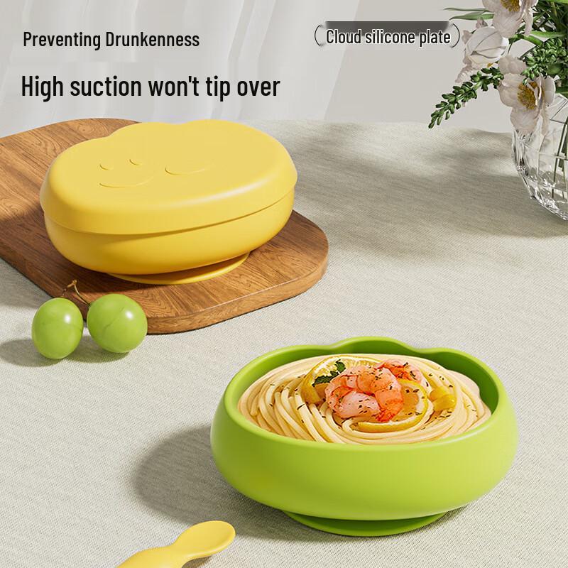 COOKSS Spill-Proof Silicone Baby Feeding Plate