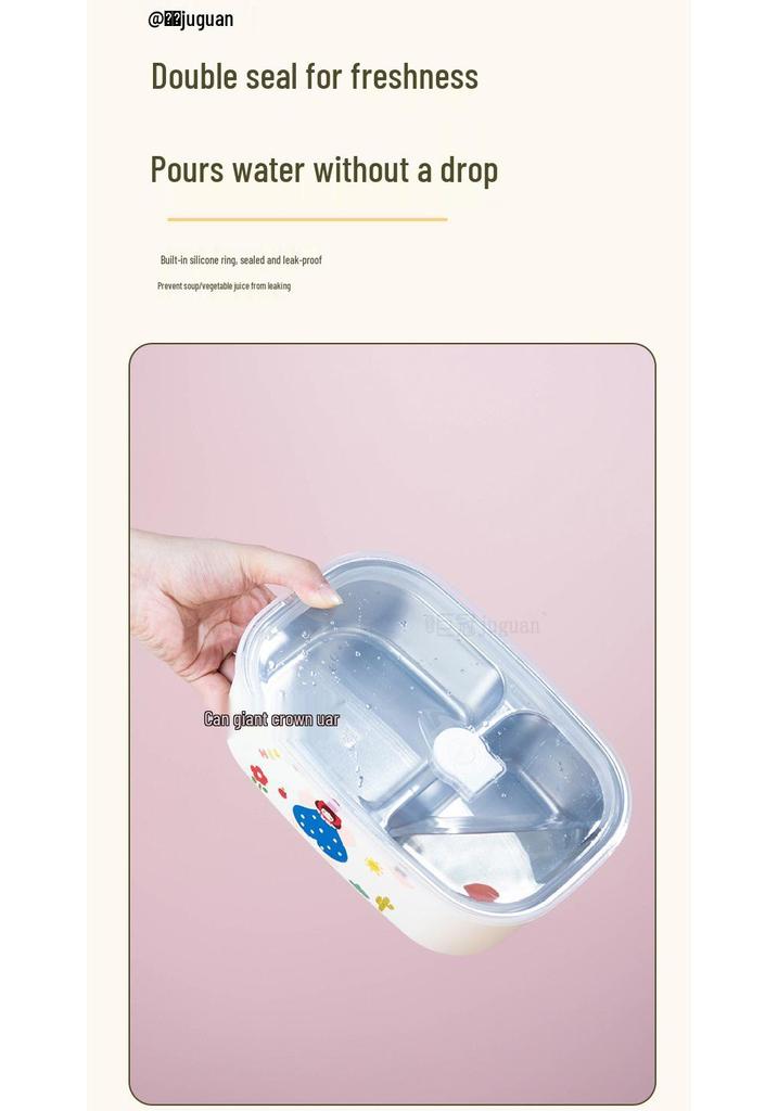 Microwaveable Stainless Steel Insulated Lunch Box with Compartments for Students and Office Workers