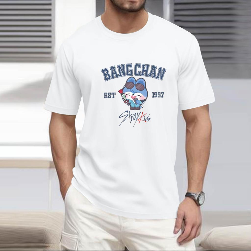 Men's Popular T-shirt Printed Round Neck Short Sleeve T-shirt