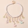 Sparkling Butterfly Pendant Necklace Delicate Tassels Necklace Charming Necklace Perfect for Daily Wear Parties and Gift