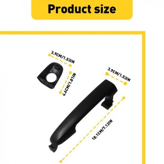 Front Left Side Exterior Door Handle Panel Fit Hyundai Black 2008-2010 Sonata GL