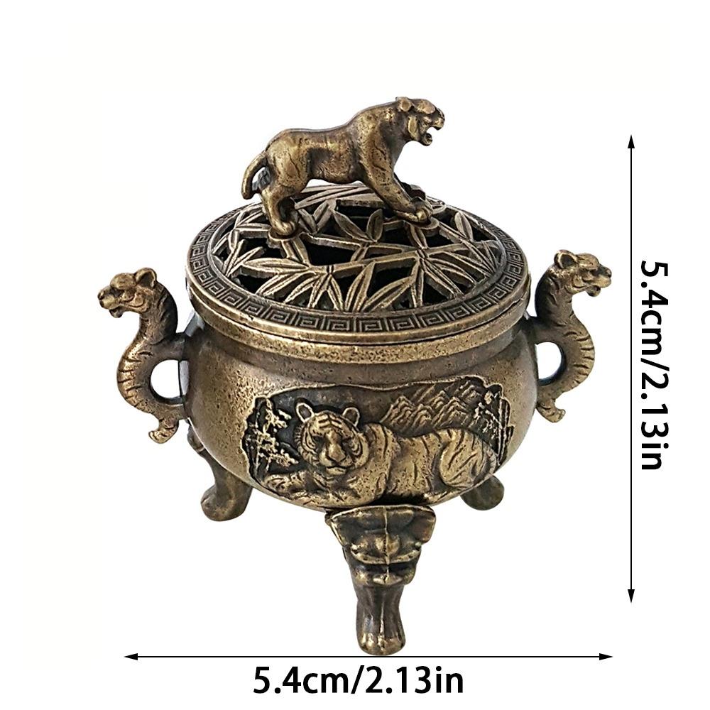 Alloy Incense Burner Hollow Out Three Legged Stove  Tea Ceremony Home Decoration