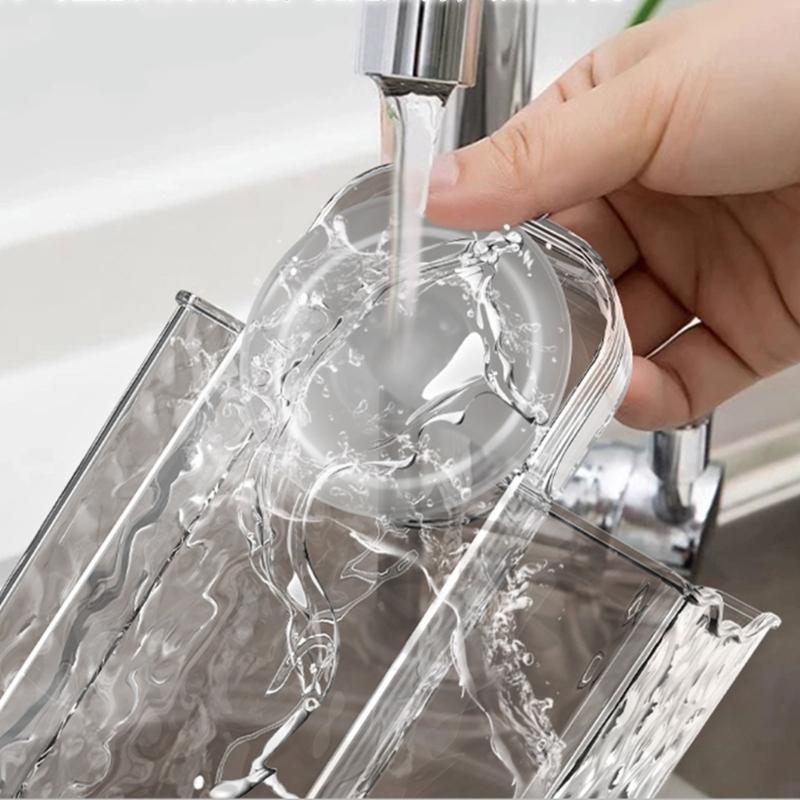 Wandmontierter Feuchttuchspender mit Saugnapf. Einfach zu installieren. Vielseitig einsetzbar. Aufbewahrungsbehälter in Küche und Bad.