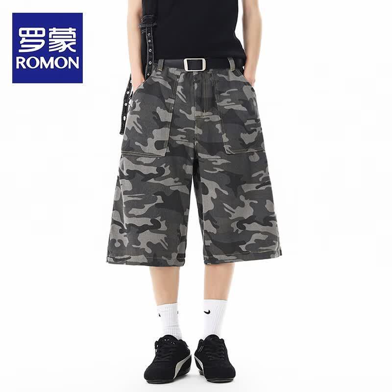Romon Men s Retro Camouflage Cargo Shorts XXL