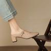 Krazing Pot sheepskin mules Summer Size 42 round Toe slip on Women Shallow Pumps