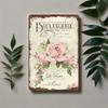Distressed Vintage Rose Floral Tin Metal Plaque – Versatile Office Decor, Ideal Birthday & Valentine's Gift