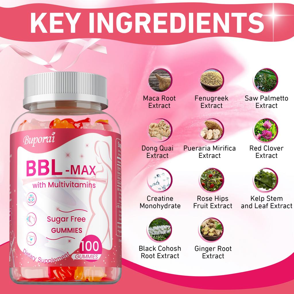 Multivitamin gummies, rich in vitamins A, C, E, and B6 extracts, support skin health, suitable for adults.
