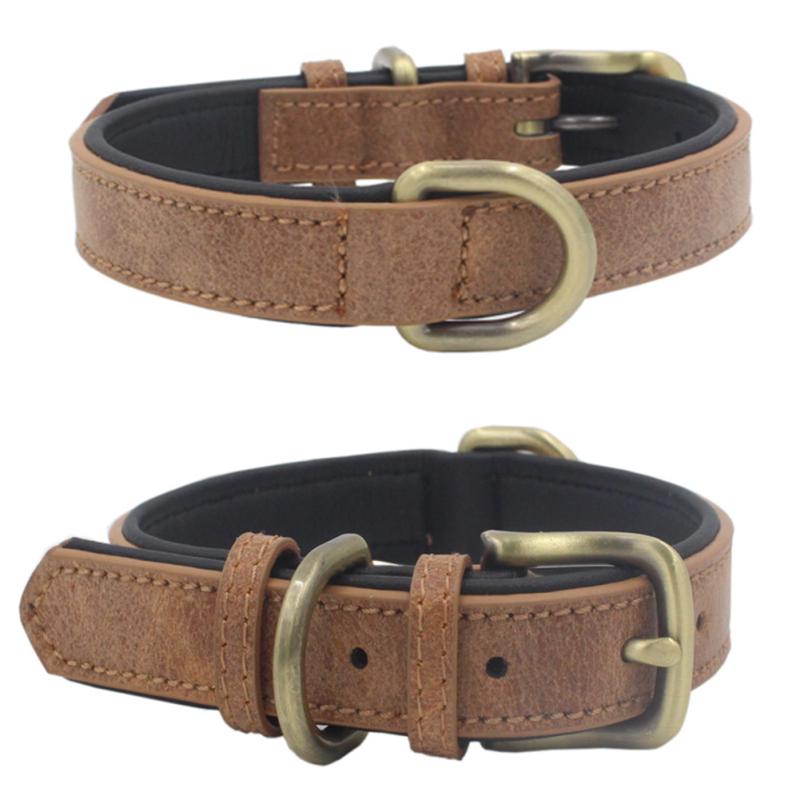 Pet Retro Wear Resistant Microfiber Collar for Large Medium Small Dogs Puppy