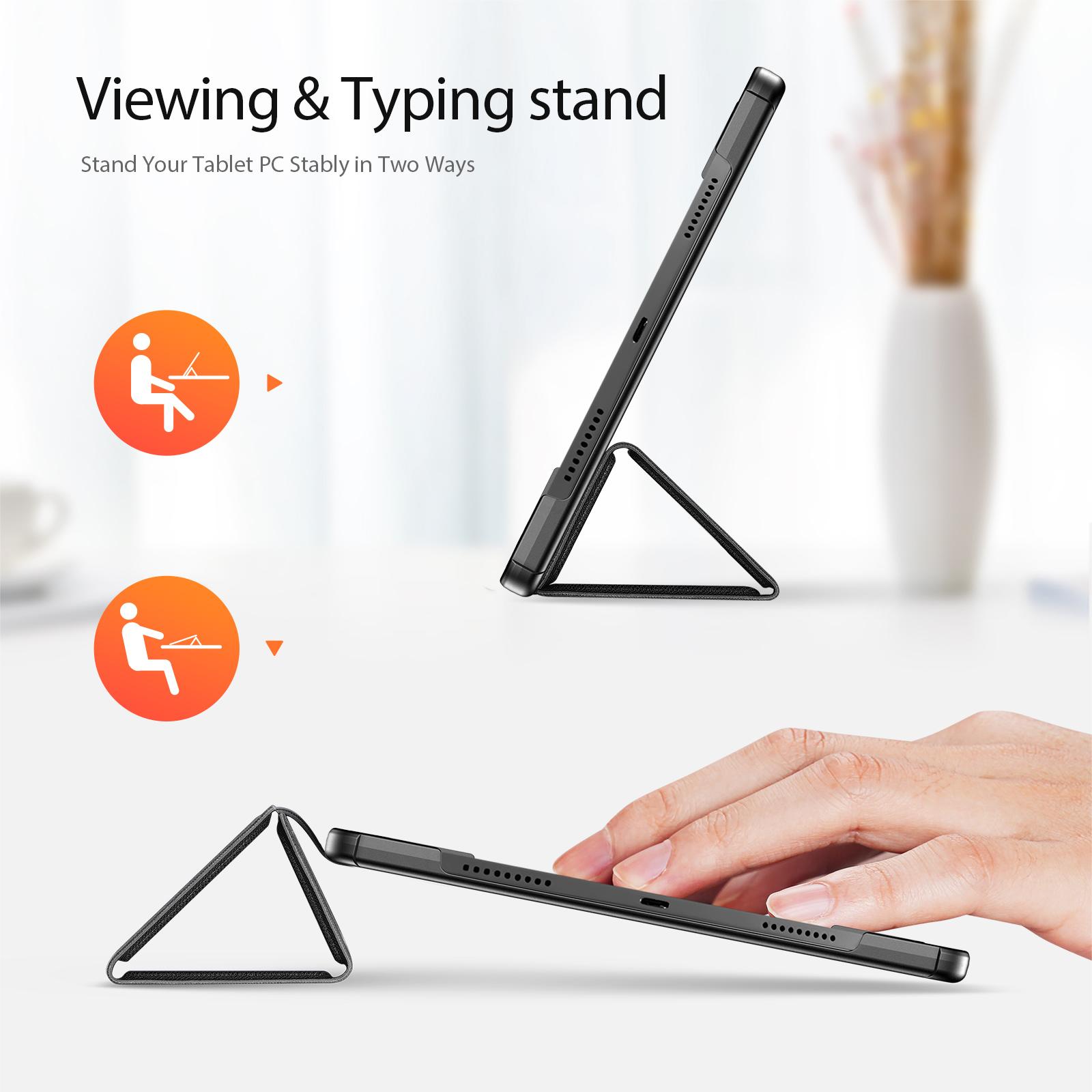 

For Lenovo Idea Tab Pro Case DUX DUCIS Domo Series Tri-fold Stand PU Leather Protective Tablet Cover Blue