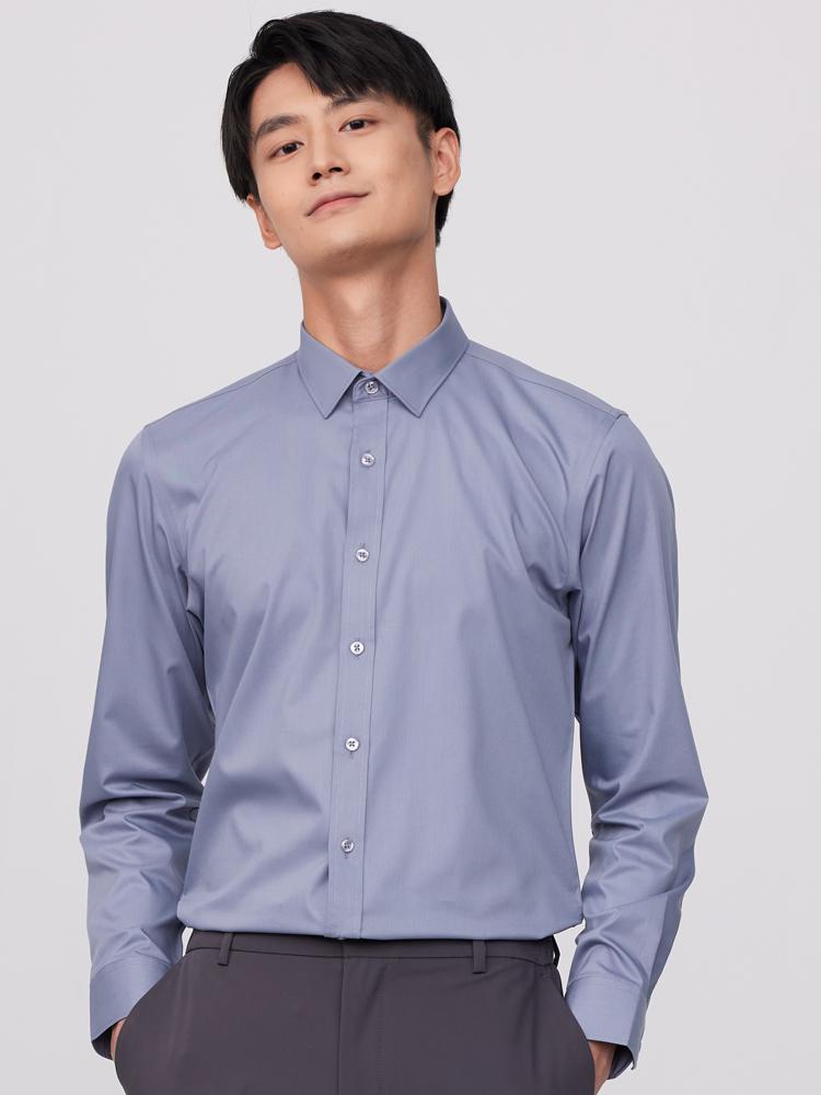 

Мужская классическая рубашка с длинным рукавом — высшего качества, дышащая, слегка эластичная для комфорта — универсальная официальная одежда для работы и мероприятий 44 серый