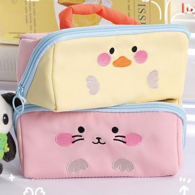 Color Matching Pencil Case Cartoon Animal Stationery Storage Cases New Student Stationery Bags