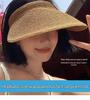 Korean Style Foldable Wide-Brim Straw Hat - Women's UV Sun Protection