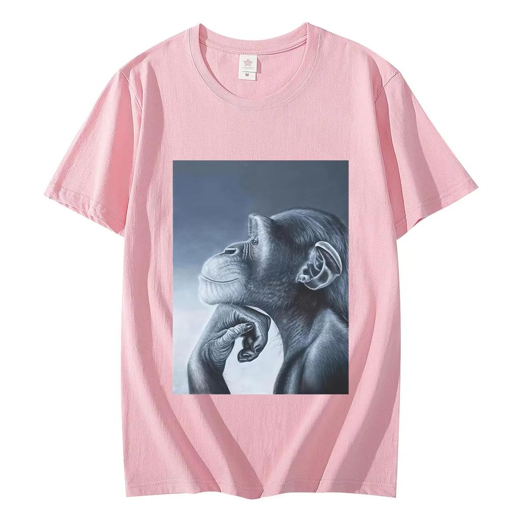 Funny Rage Bait Monkey Meme Tshirts Fashion Vintage Short Sleeve Tshirt Men Women Clothing Summer High Quality Cotton T Shirts