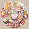 Cartoon Dessert and Popcorn-Themed Waterproof Stickers - 50 Sheets