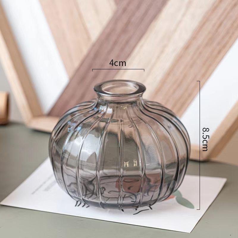 Decorative Flower Bottle Nordic Glass Vase Transparent Bud Vase Designed Hydroponic Plant Pot Living Room Decor Table Ornaments