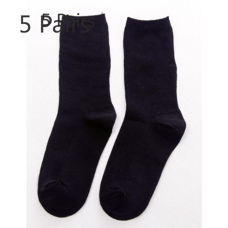5 Pairs Socks Women's Spring and Summer Cotton Socks Mid-calf Socks College Style Tide Personality Versatile Double Needle Long Tube Stacked Socks