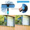 2-in-1 High Window Cleaning Scraper Set (Includes 1 Rotating Head and 4 Replaceable Brush Heads) (Includes Extension Pole)