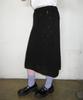 Ronron Pointelle Knit Long Skirt Black