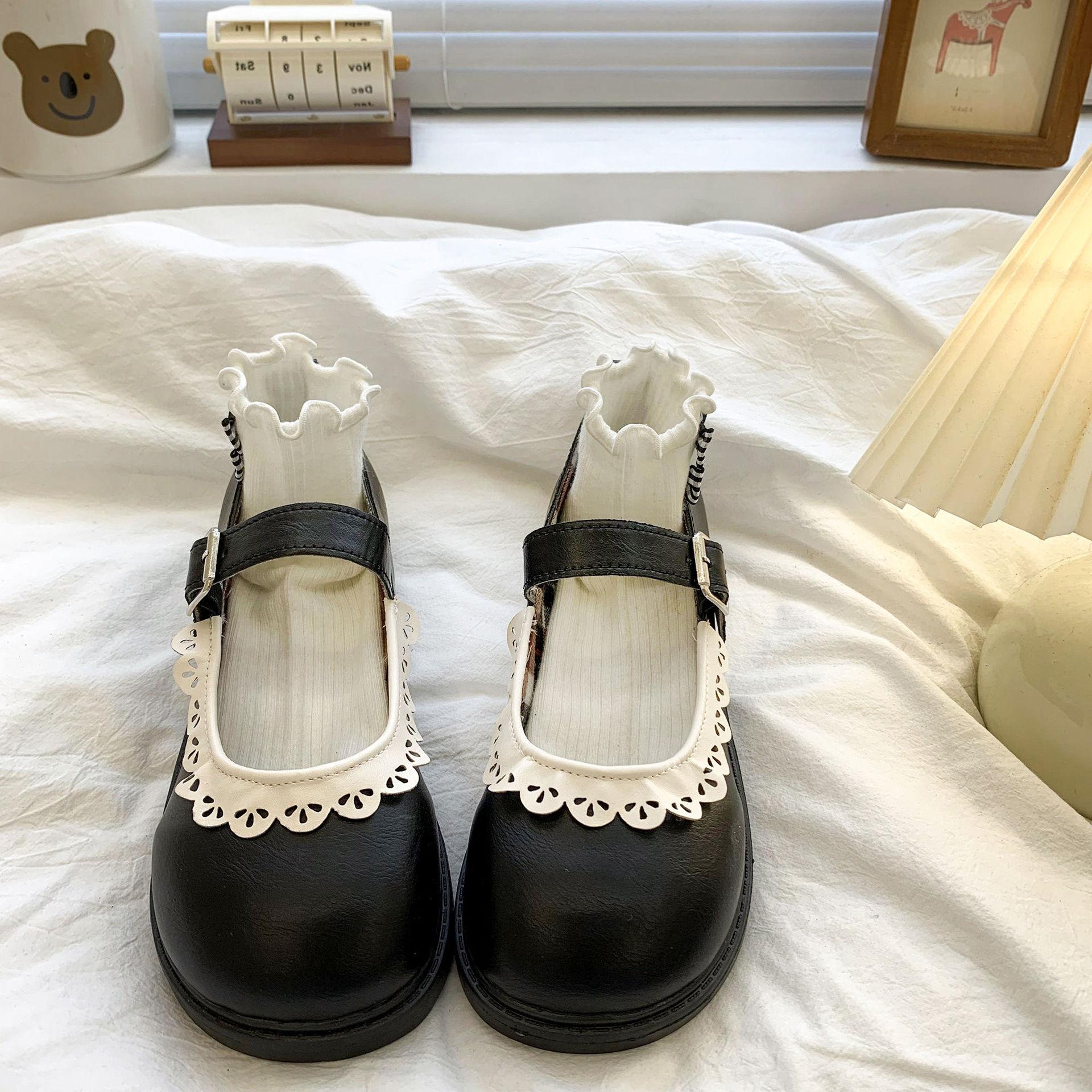 

Japanese student jk uniform shoes spring soft sister college style Mary Jane single shoes retro comfortable small leather shoes ladies 40