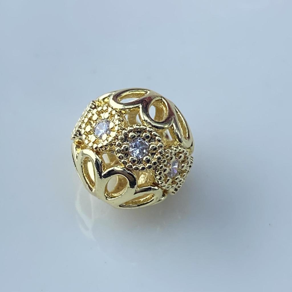 Handmade High Color Retention Hollow Spacer Beads with Large Zirconia Particles for DIY Jewelry and Fashion Accessories.