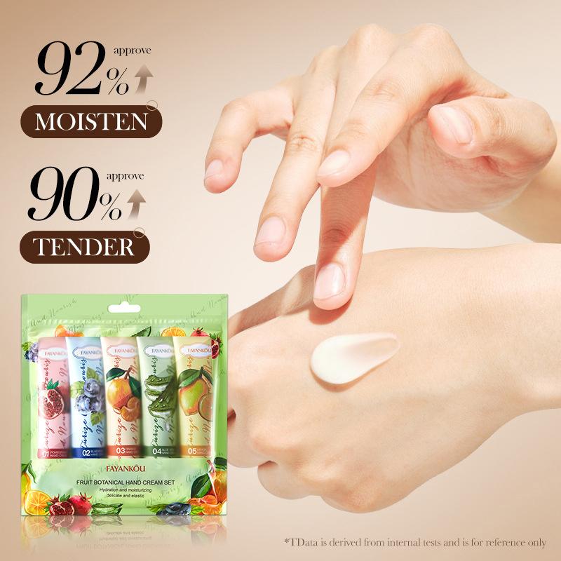 5Pcs Fayankou Collagen Hand Cream Skin Soften Nourish Anti-Drying Deep Moisturizing Skin Care Cracked Repair Products