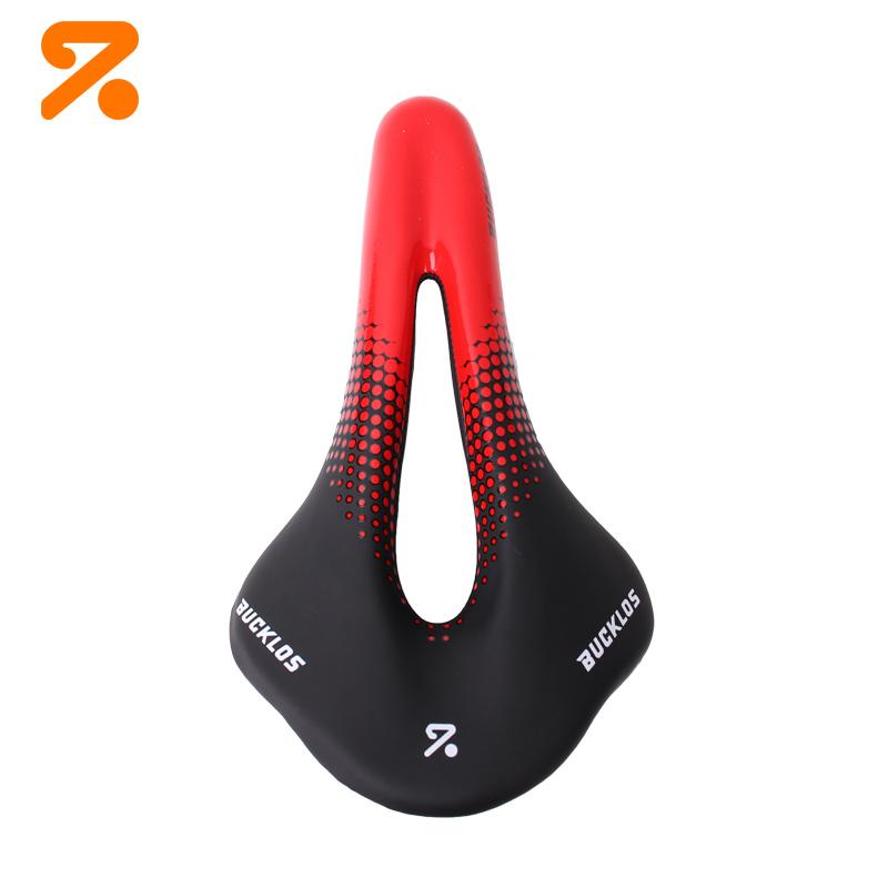Bucklos Hohl-Rennradsattel Atmungsaktiver Fahrradsitz Wasserdichte Oberfläche Fahrradsattel für Mountainbike Gravelbike red