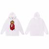 Mens Oversized Hooded Sweatshirt With Ape Head Print Heavyweight Cotton Long Sleeve Pullover Daily Wear