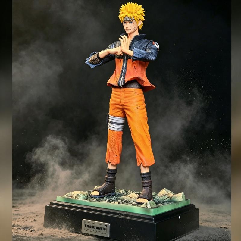 High Quality Naruto Battle Damaged Uzumaki Naruto Anime Figure Double Headed Statue Desktop Ornament Collectible Model Toy Gifts