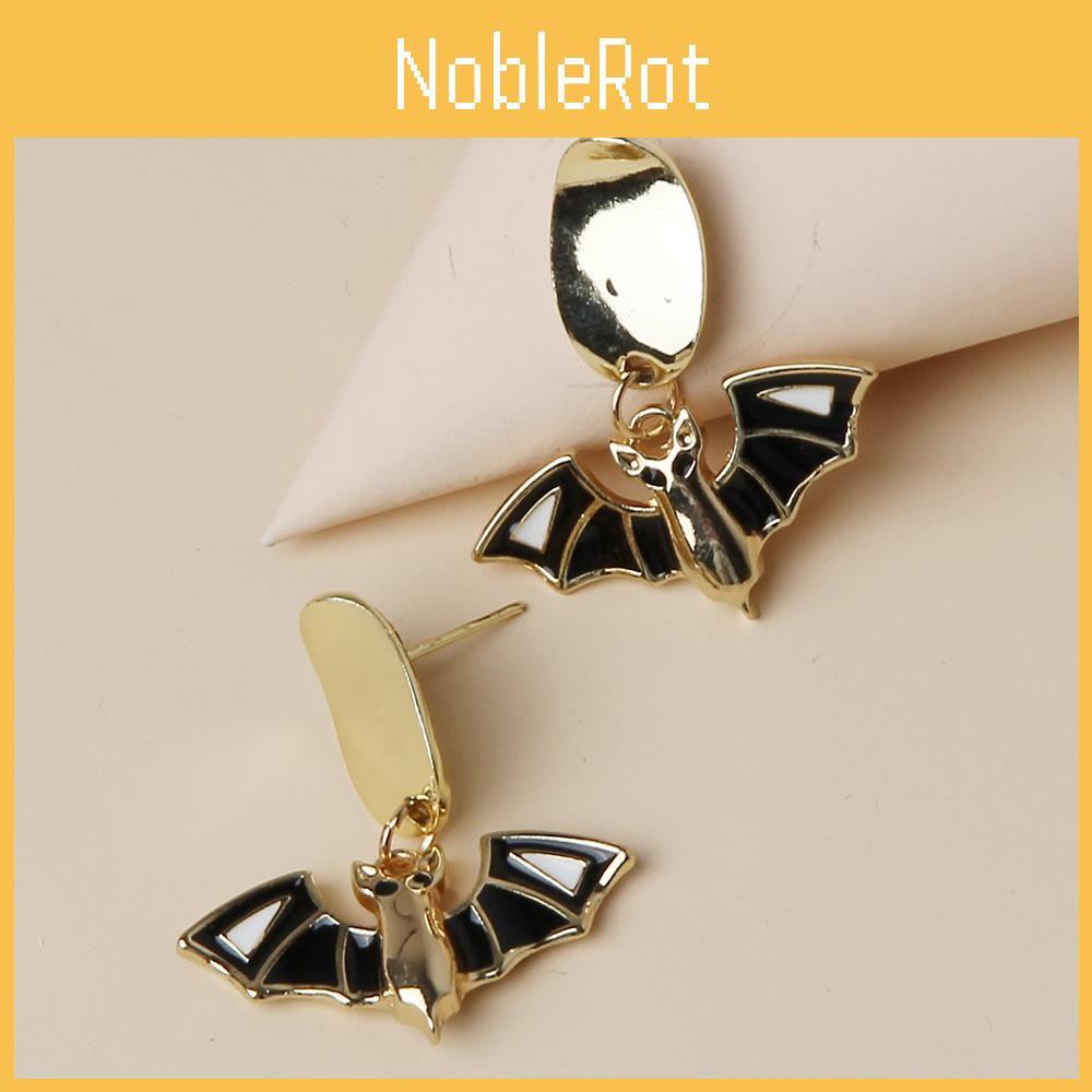 Halloween Bat Pendant Earrings With Electroplated Finish For Party Accessories