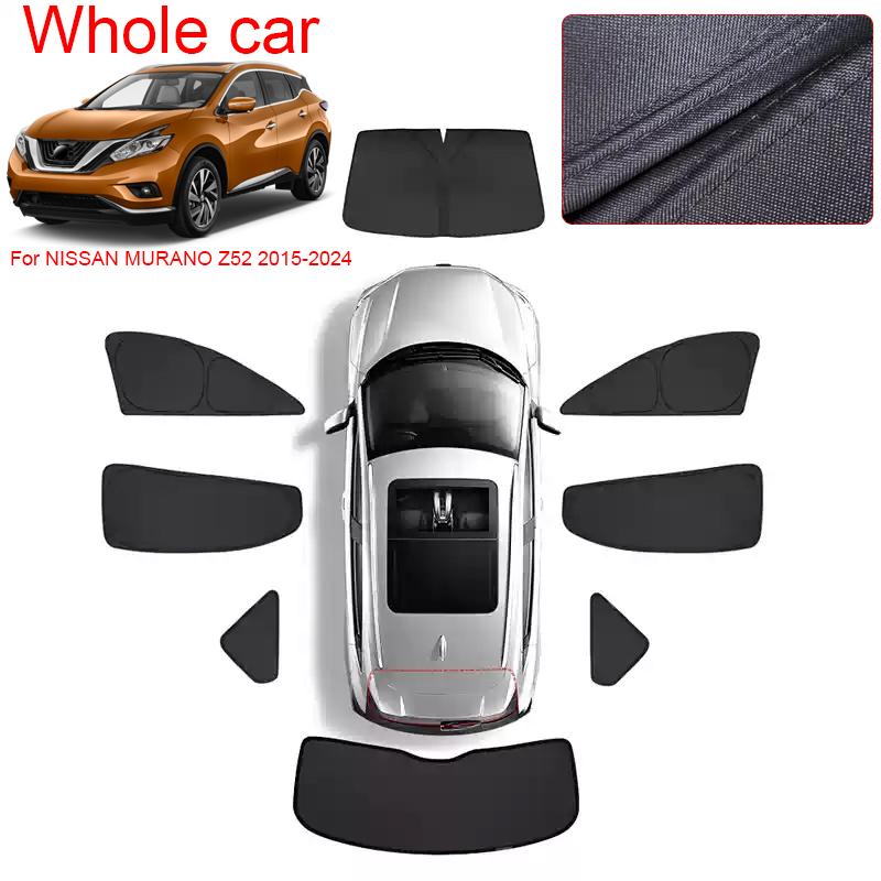 Car Black Window Privacy Sunshade For NISSAN MURANO Z52 2015-2024 Anti-UV Heat Insulation Protect Cover Interior Accessory
