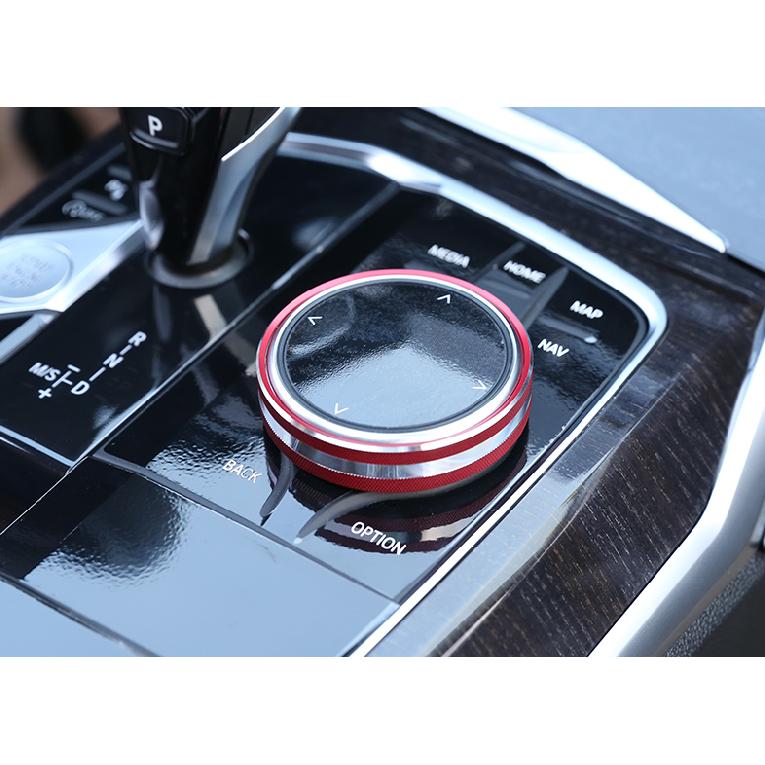 For BMW 3-Series G20 - Red Aluminum Alloy Car Multimedia Knob Cover Trim