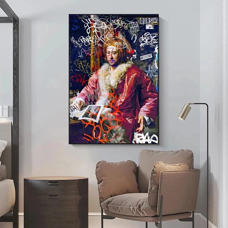Abstrakte Graffiti-Kunst auf Leinwand, Gemälde „Der Vater der Archäologie“, Poster, Druck, Wandkunst, Bild für Wohnzimmer, Wanddekoration, Cuadros
