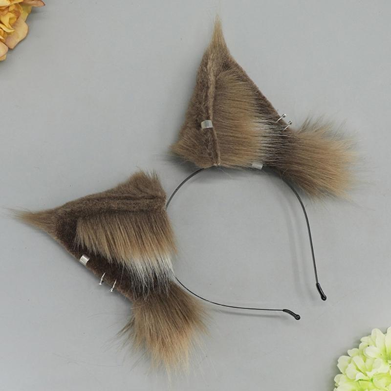 Tier-Ohr-Haarband Dehnbar Elastisch Plüsch Kopfschmuck Für Rollenspiele Täglichen Gebrauch Erwachsene Jugendliche Maskenbälle Kopfbedeckung