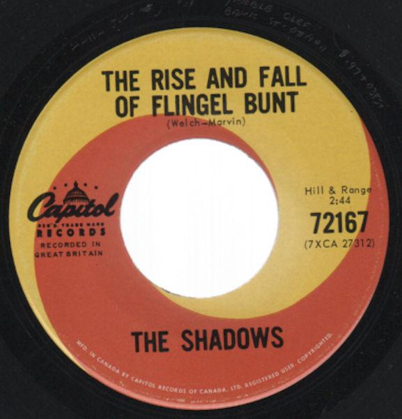 

7inch Record SHADOWS The Rise And Fall Of Flingel Bunt 72167 Capitol Records 1964 Canada Pop Used
