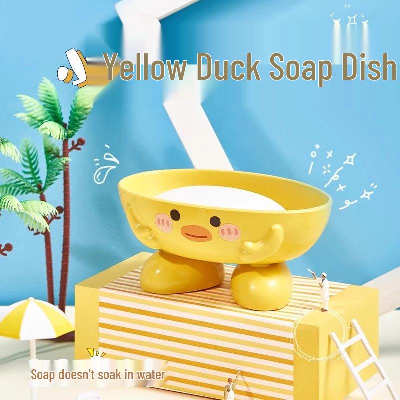 

Мультяшная мыльница в виде желтого утенка - Стильный держатель для мыла и поддон для слива в ванную 1 Duck Soap Dish