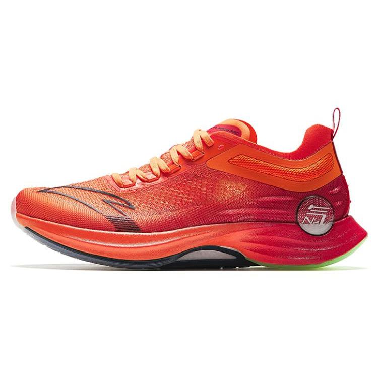 New Anta Mach Pro Anti Slip Wear Resistant Low Top Running Shoes Men's Orange Yellow 112335584-4